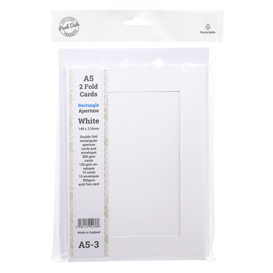 Cards A5 White with Rectangle Aperture Pack of 10 - A5-3 - Default Title (SFA5WHIAPE)