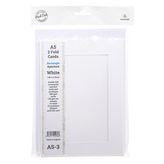 Cards A5 White Aperture (10) - A5-3 - Default (SFA5WHIAPE)