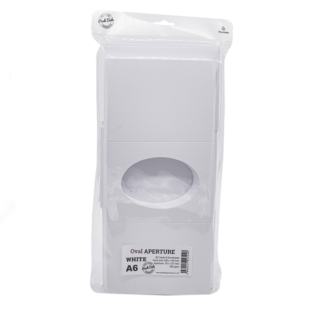 Cards A5 White with Oval Aperture Pack of 50 - A5-1 - Default Title (SFA5WHIAPEOV50)