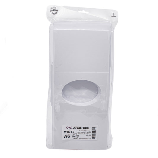 Cards A5 White with Oval Aperture Pack of 50 - A5-1 - Default Title (SFA5WHIAPEOV50)