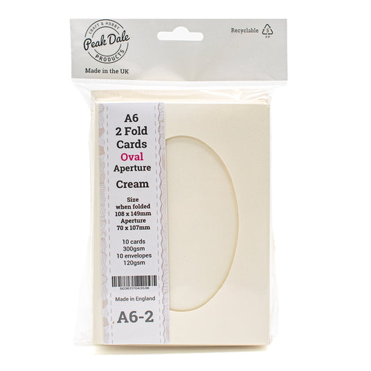 Cards A6 Cream with Oval Aperture (10) - A6-2 - Default Title (SFA6CREAPEOV)