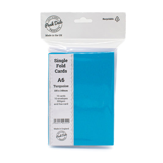 Cards Singlefold A6 Turquoise Pack of 10 - Default Title (SFA6TURQ)
