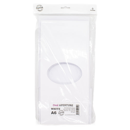 Cards A6 White with Oval Aperture 50 PACK - A6-1 - Default Title (SFA6WHIAPEOV50)