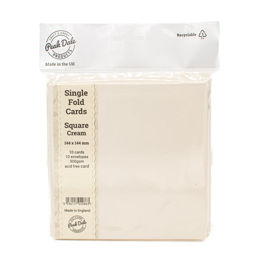 Cards Singlefold Square 144mm Cream Pack of 10 - Default Title (SFSQCREAM)