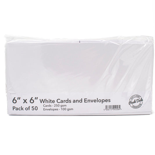 Cards Singlefold 50 PACK 6x6 Square White - Default Title (SFSQWHX50)