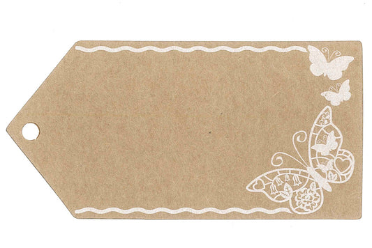 Luggage Tags Printed butterfly 100 x 50mm Pack of 10 - Default Title (TAGBUT)