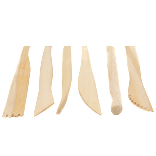 Wooden Clay modelling tools Set of 6 assorted - Default Title (TOOLCLAY)