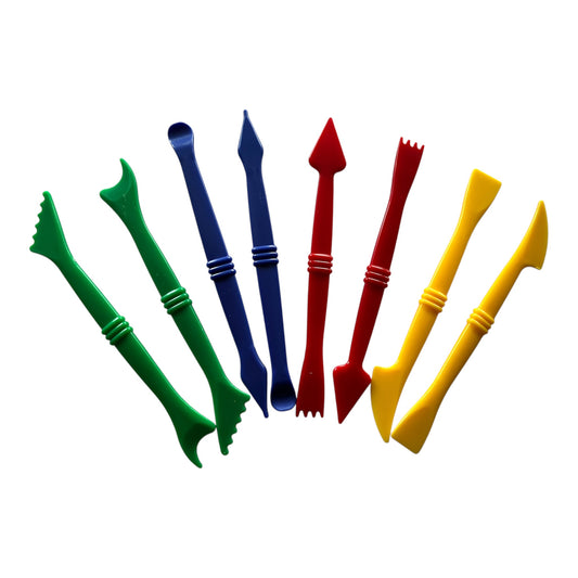 Plastic Tools for Clay Modelling Pack of 8