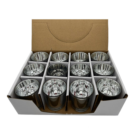 Votive Glass Cylinder Silver Pack of 12 - Default Title (VOTGLASIL12)