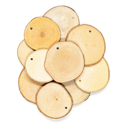 Wooden Discs 40-70 mm with hole Pack 10 - Default Title (WOODDISC10)
