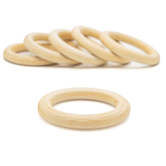 Wooden Macrame Rings 70mm Pack of 6 - Default (WOODMACRINGS70)