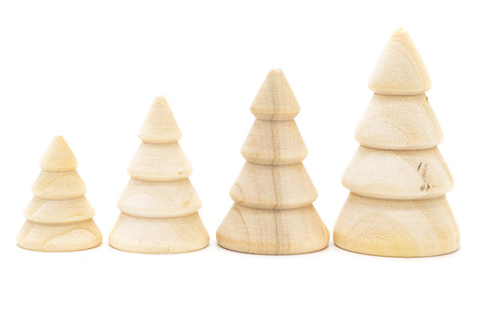 Wooden Christmas Trees x 4 - Default Title (WOODXMASTREE4)