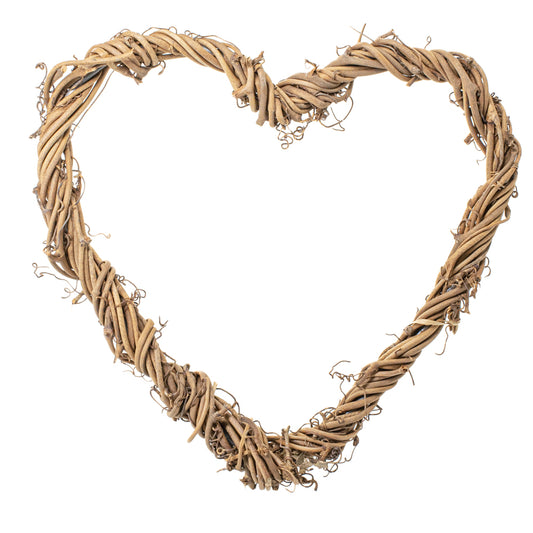 Wreath Heart Natural Vine 25 x 21cm