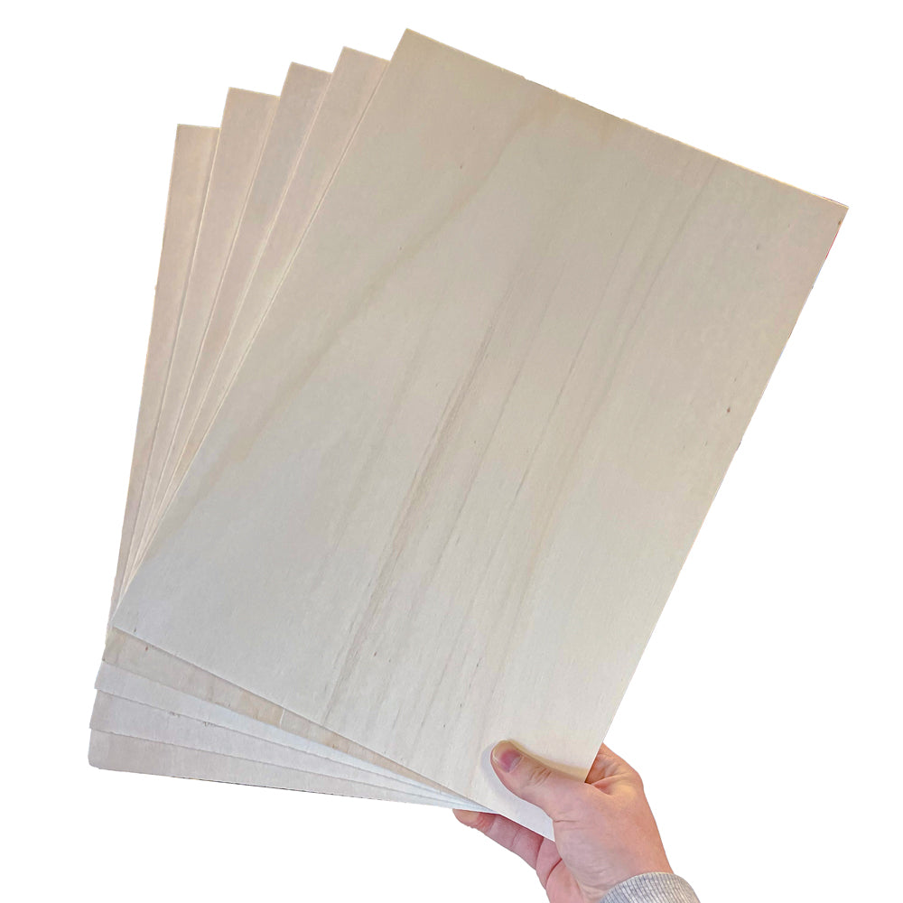 Poplar Wood Plywood Sheet 3mm 600x300mm 3 Pieces for Laser Cut CNC,  Handicrafts and Model Making High Quality Material in AB/B 