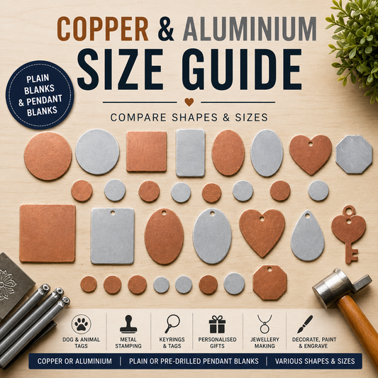 Copper & Aluminium Craft Blanks Size Guide