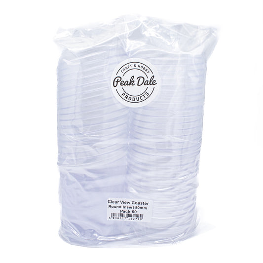 Clear View Coaster Round Insert 80mm Pack 50