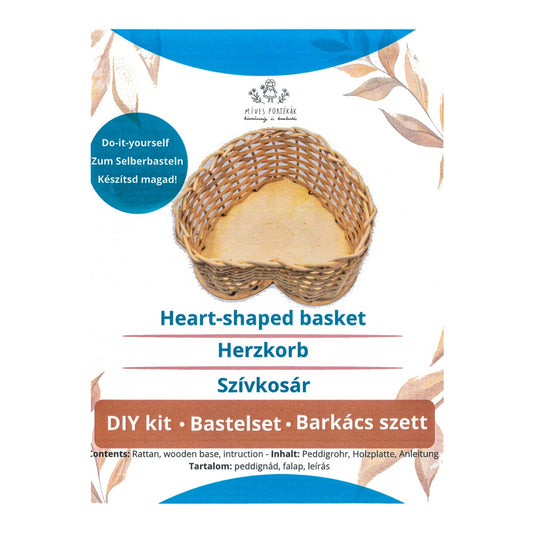 Basketry Kit Heart Shaped Basket 7.5x13x15cm