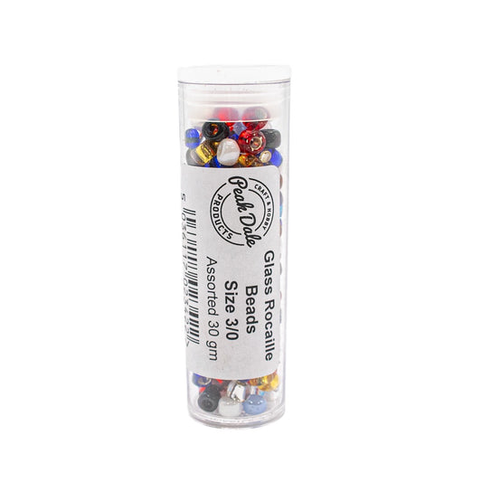 Beads Glass Rocaille 0/3 Asst Colours 30g
