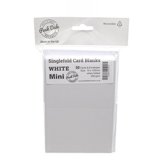 Cards Singlefold (50 PACK) Mini White