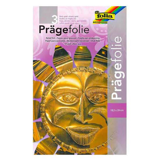 Metal Foil Gold Colour 0.07mm 18.5x29cm Pack of 3