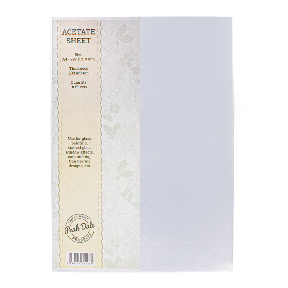 Acetate Sheet Clear 200 micron A4 Pack of 10 - Default Title (ACETATE-A4)