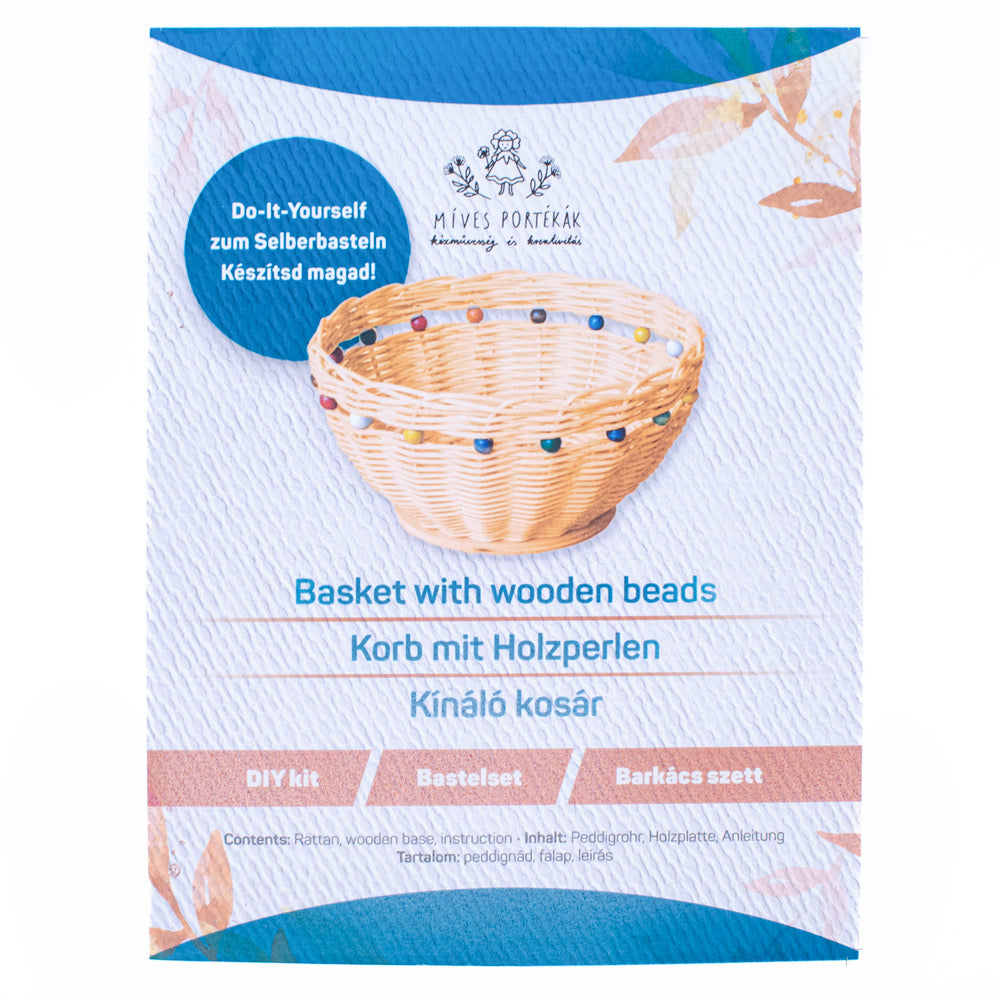 Basketry Kit Basket with Beads 10cm - Default (BASKITBASBEAD)