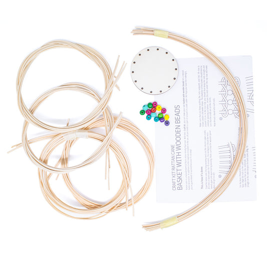 Basketry Kit Basket with Beads 10cm - Default (BASKITBASBEAD)