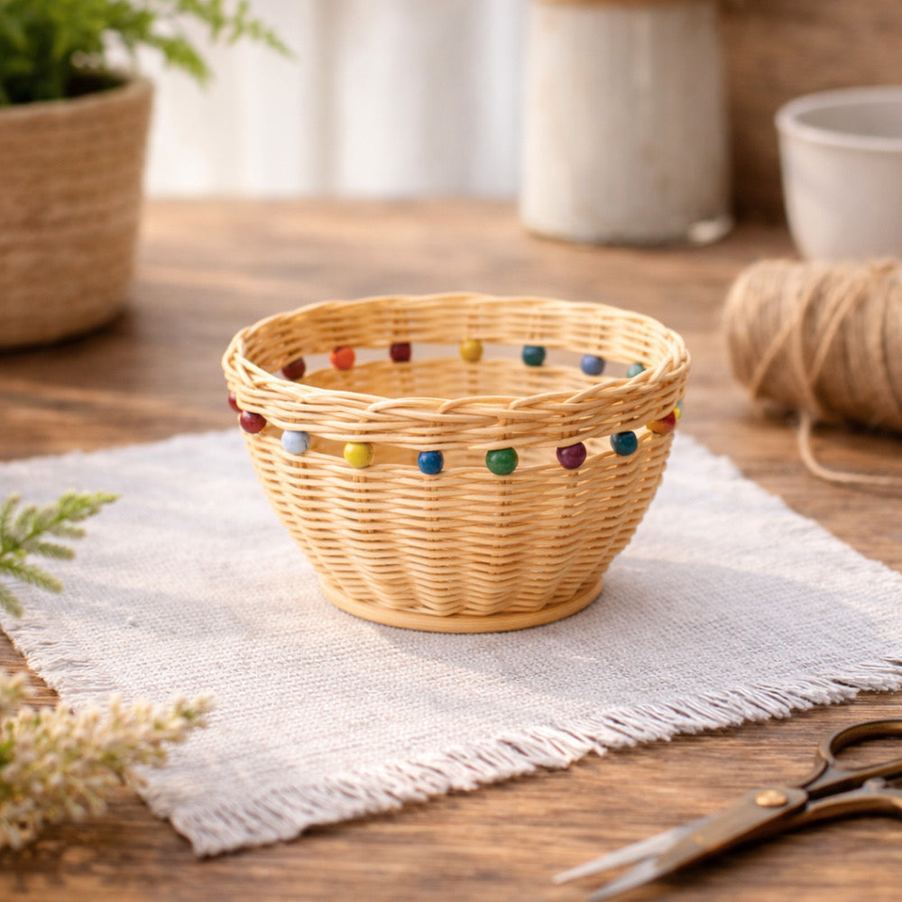 Basketry Kit Basket with Beads 10cm - Default (BASKITBASBEAD)