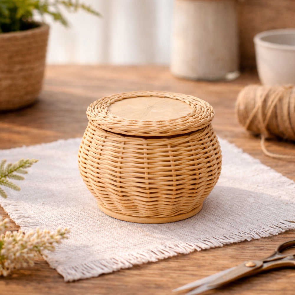 Basketry Kit Basket with Lid 10cm - Default (BASKITBASLID)