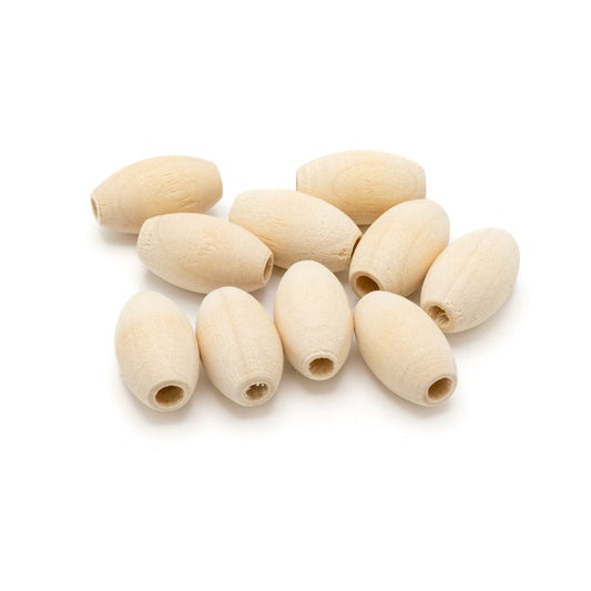 Beads Wooden Oval 20 x 12mm Pack of 10 - Default (BDWOV20X12)