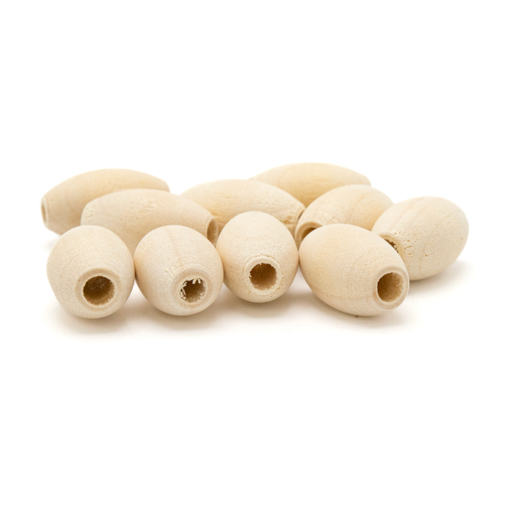 Beads Wooden Oval 20 x 12mm Pack of 10 - Default (BDWOV20X12)