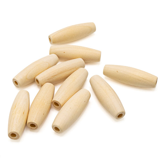 Beads Wooden Oval 45x15mm Pack of 10 - Default (BDWOV45x15)