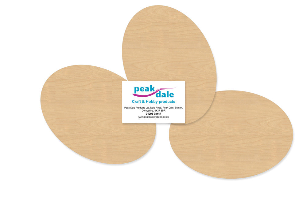 Plywood Plaque 175x125mm Oval Pack 3 - Default Title (BIRCH175X125)