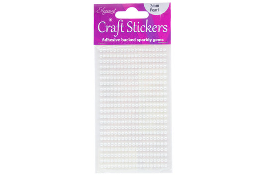 Adhesive Backed Gems 3mm White Pearl - Default Title (BLI3PEA)