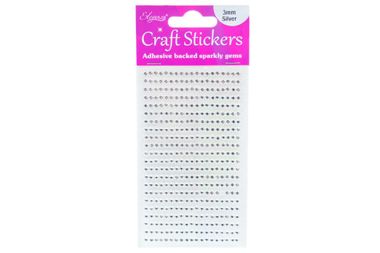 Adhesive Backed Gems 3mm Silver - Default Title (BLI3SIL)