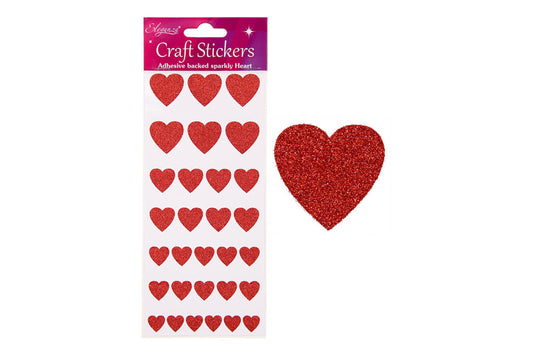 Adhesive Backed Hearts GLITTER RED Asst - Default Title (BLIHEAGLRED)