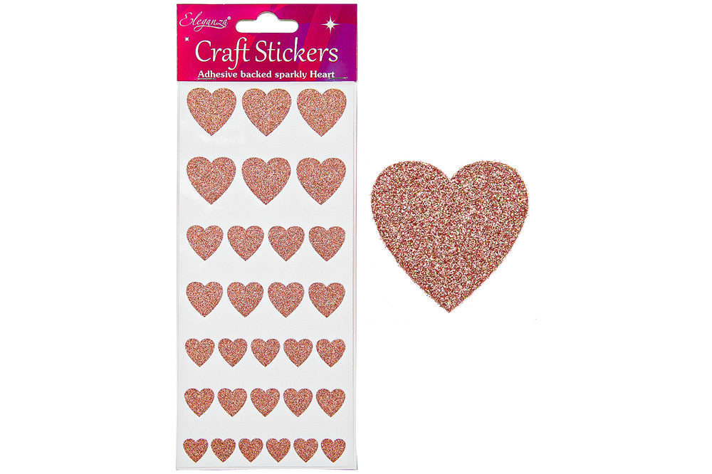 Adhesive Backed Hearts GLITTER ROSE GOLD Asst - Default Title (BLIHEAGLROS)