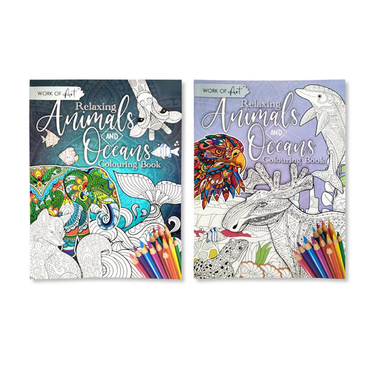 Colouring Books Animals and Oceans 2 assorted