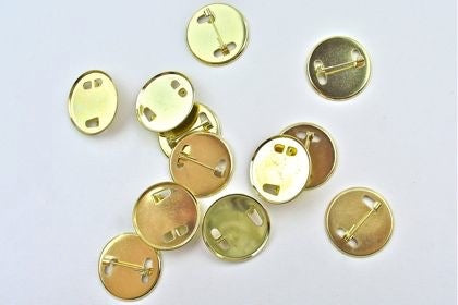 Inset Brooch Mounts Gilt Plated Pack of 12 - Default Title (BR-INSETG12)