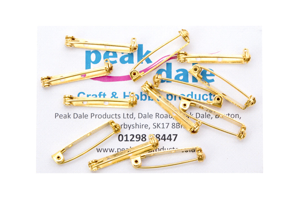 Brooch Pin No 3 Gilt Plated 25mm Pack of 12 - Default Title (BROOCH3G12)