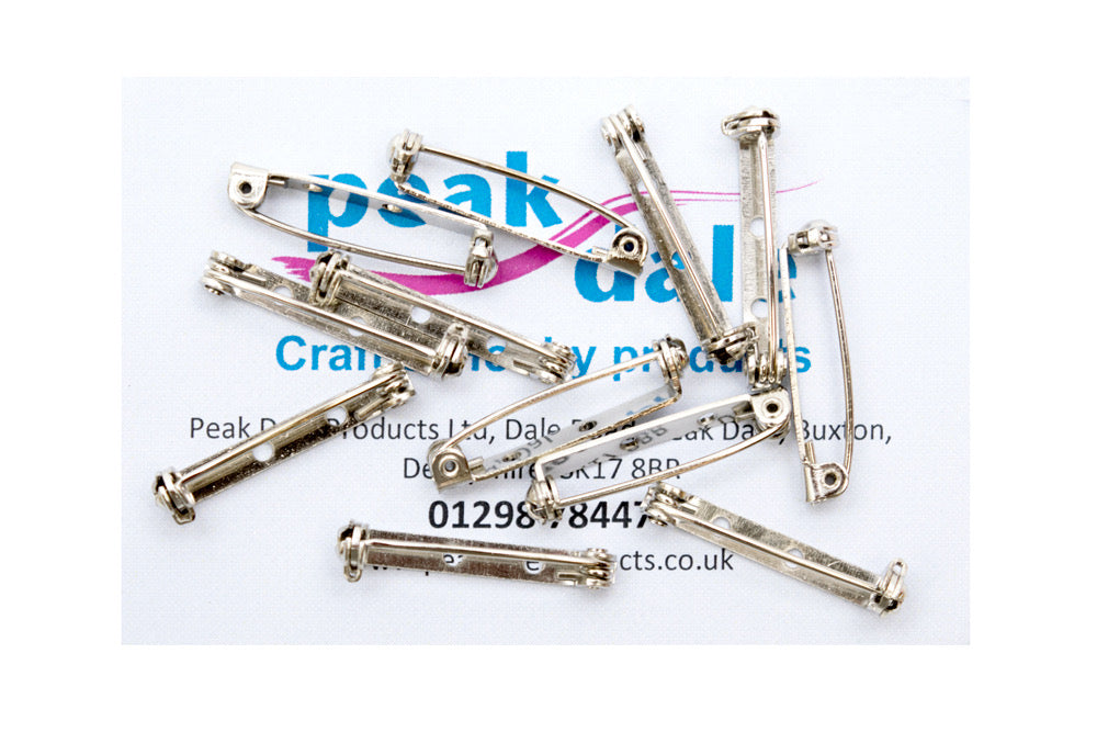 Brooch Pin No 3 White Tin Plated 25mm Pack of 12 - Default Title (BROOCH3NP12)