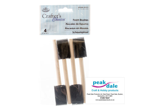 Foam Brushes 25mm (1inch) Set of 4 - Default Title (BRUFOA1SET)