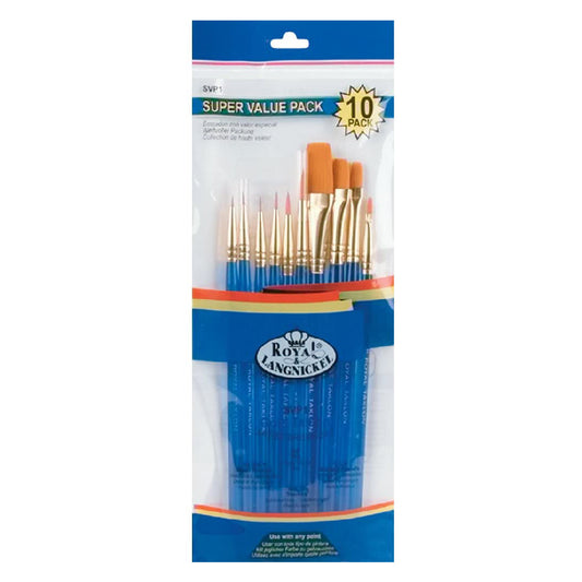 Brush Set Gold Taklon SVP1 - 10 Assorted - Default Title (BRUSHSETSVP1)