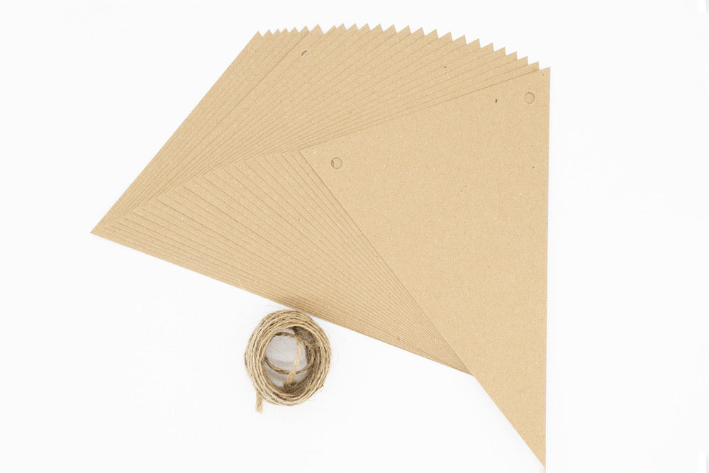 Bunting Eco Brown Kraft Board Pack 25 + Jute - Default Title (BUNTKRA25)