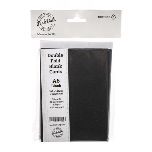 Cards A6 BLANK Double Fold Black (10) - Default Title (CARD3FBBLACK)
