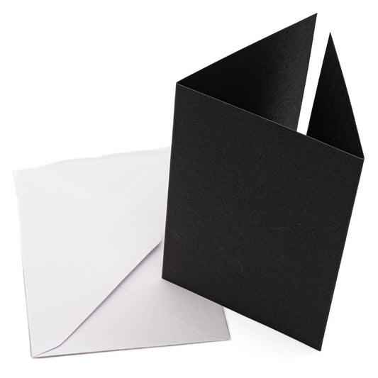 Cards A6 - BLANK Double Fold Black Pack of 10 - Default Title (CARD3FBBLACK)