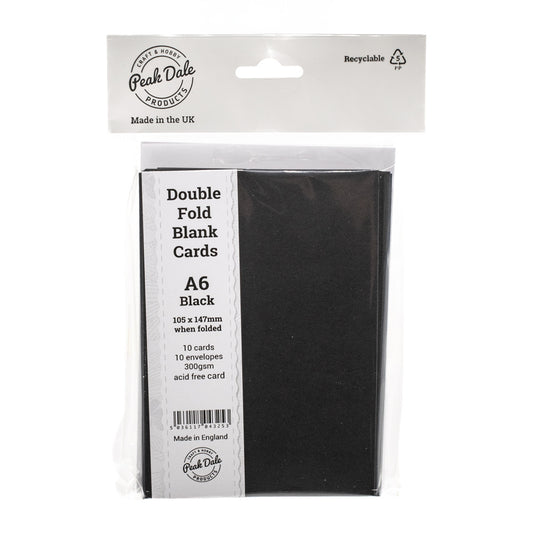 Cards A6 - BLANK Double Fold Black Pack of 10 - Default Title (CARD3FBBLACK)