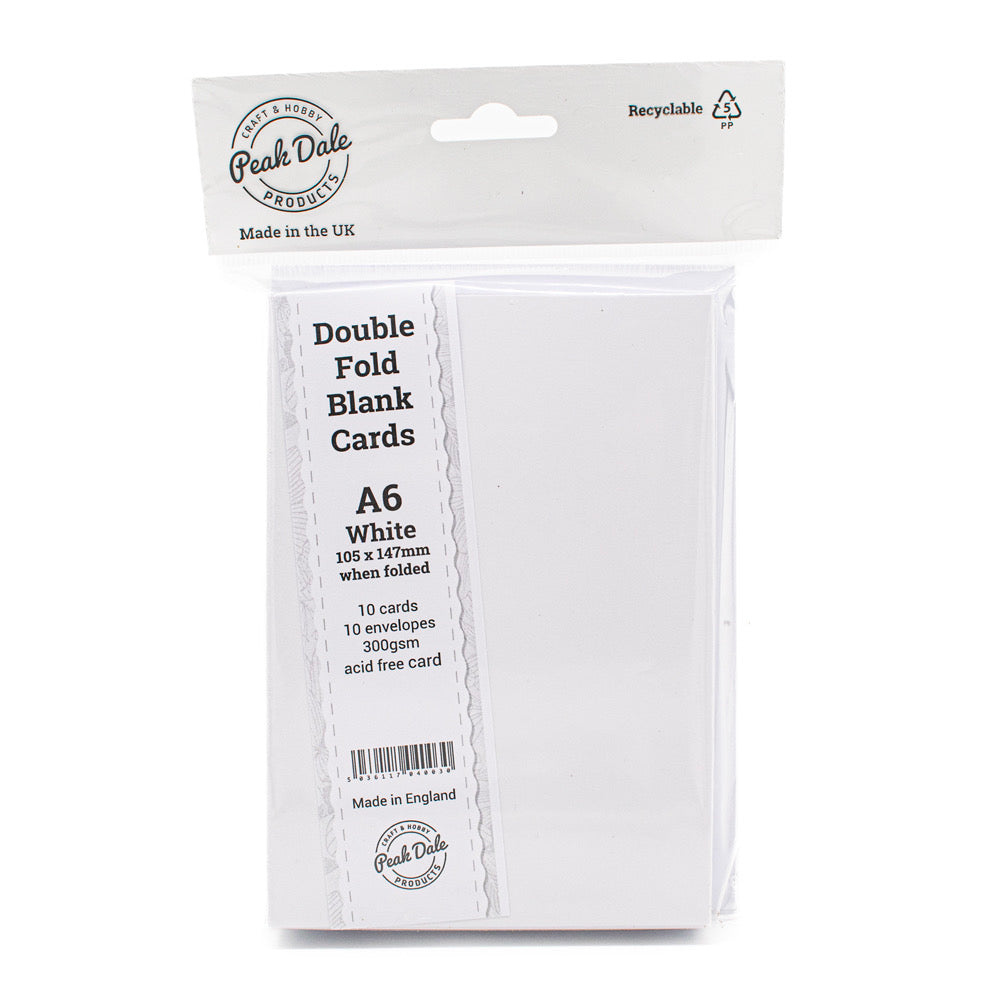 Cards A6 - BLANK Double Fold White Pack of 10 - Default Title (CARD3FBWHITE)