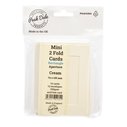 Cards Mini Cream with Rectangle Aperture Pack of 10 - M-4 - Default Title (CARD3FMRCRE)