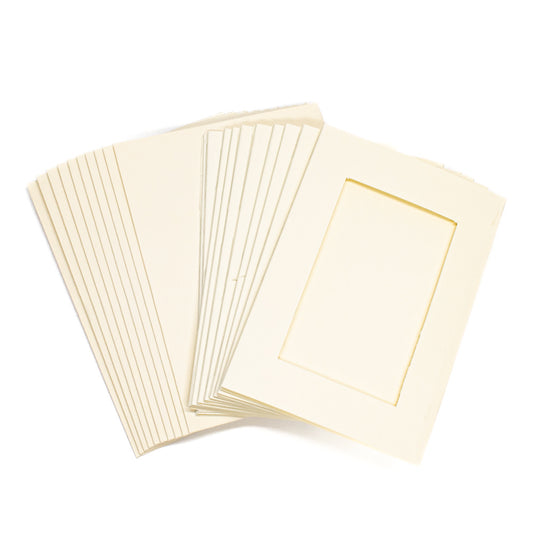 Cards Mini Cream with Rectangle Aperture Pack of 10 - M-4 - Default Title (CARD3FMRCRE)